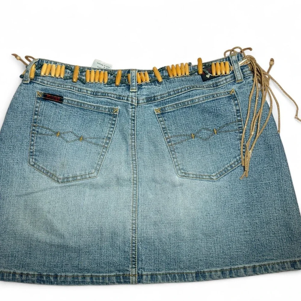 Y2K Mudd Beaded Denim Mini Skirt 🤎